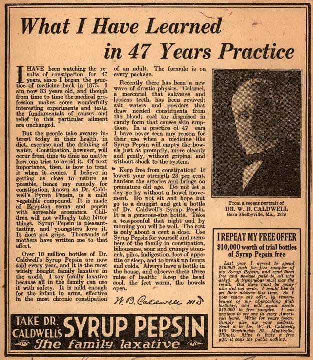 1923 print ad from the Minnesota Sun