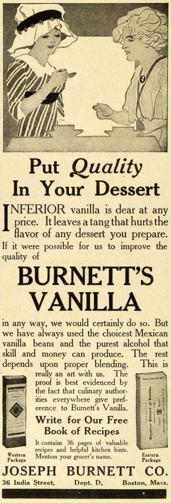 Joseph Burnett Mexican Vanilla Extract Ad, 1911 